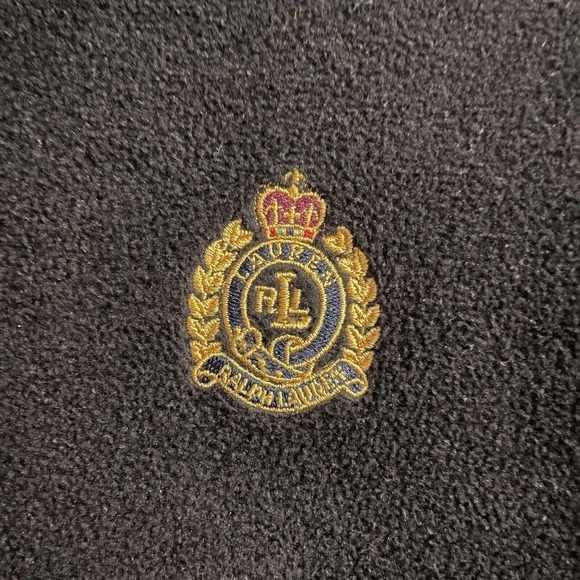 Lauren Ralph Lauren Black Fleece 1/4 Zip Size Petite M Crest Logo Embroi… - Picture 2 of 7